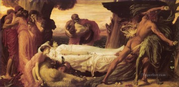 Lord Frederic Leighton Painting - Hercules Wrestling with Death Academicism Frederic Leighton